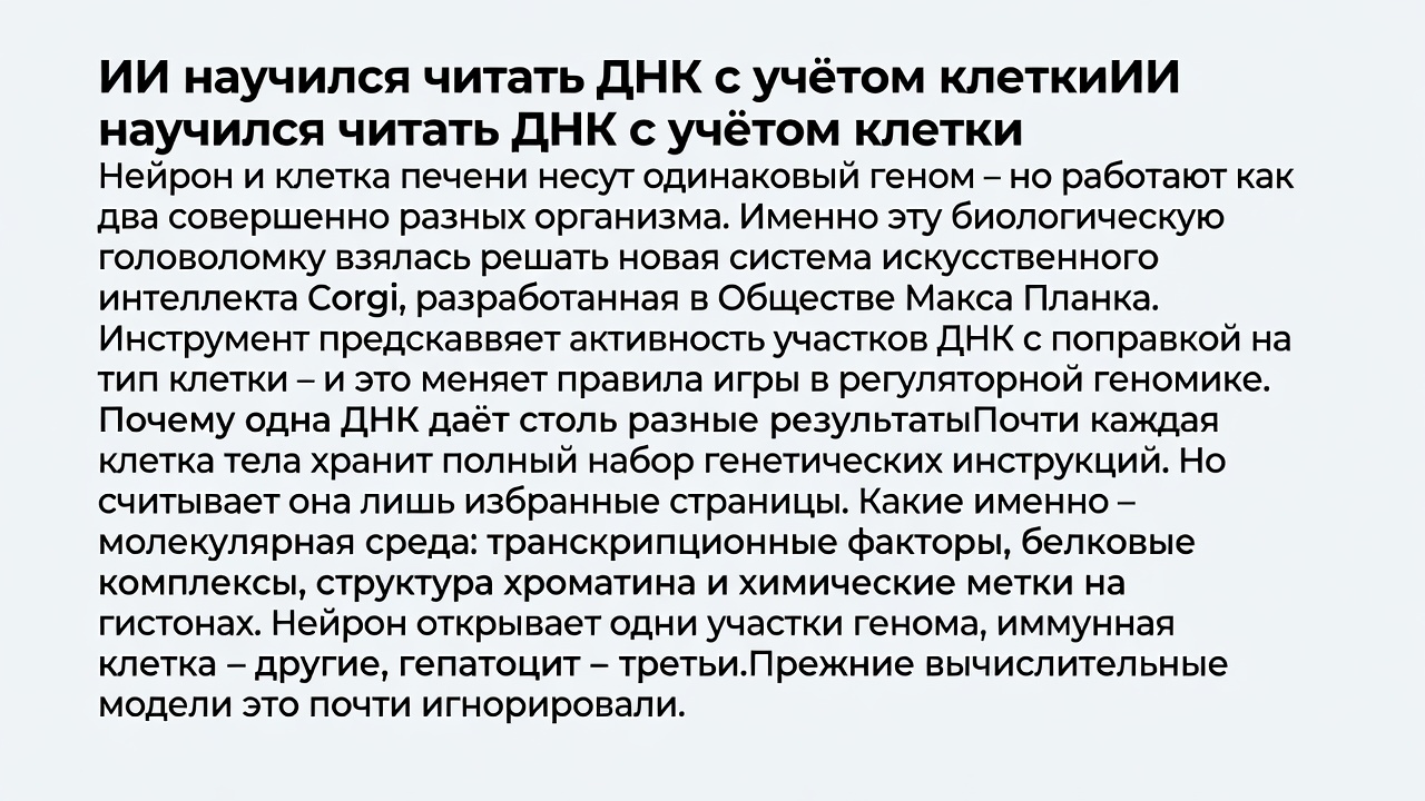 ИИ научился читать ДНК с учётом клетки